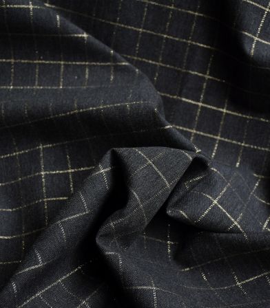 Tissu twill de coton carreaux lurex Tissu twill de coton carreaux lurex