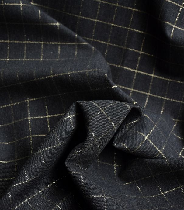 Tissu twill de coton carreaux lurex Tissu twill de coton carreaux lurex