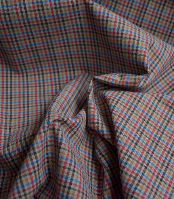 Tissu twill de coton carreaux - Beige rouge Tissu twill de coton carreaux - Beige rouge