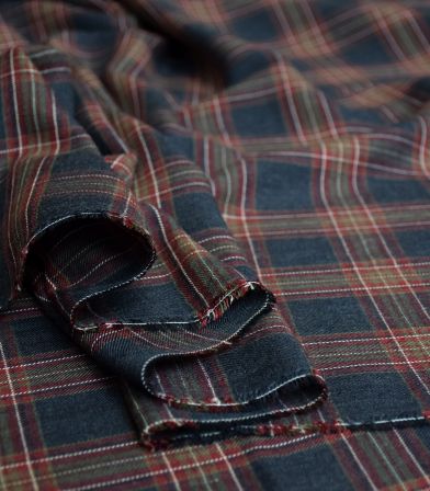 Tissu viscose Checks Dublin - Gris