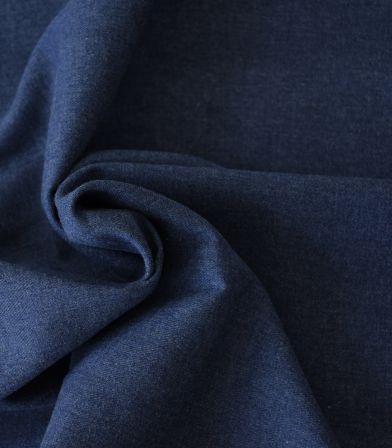 Flanelle de coton bleu chiné Flanelle de coton bleu chiné