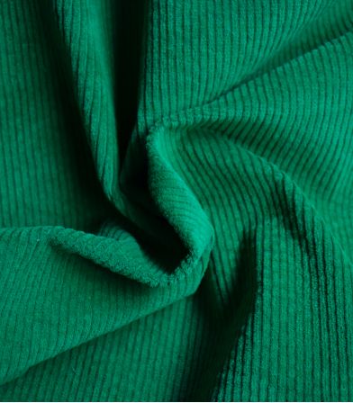 Tissu en velours côtelé élasthanne - Vert