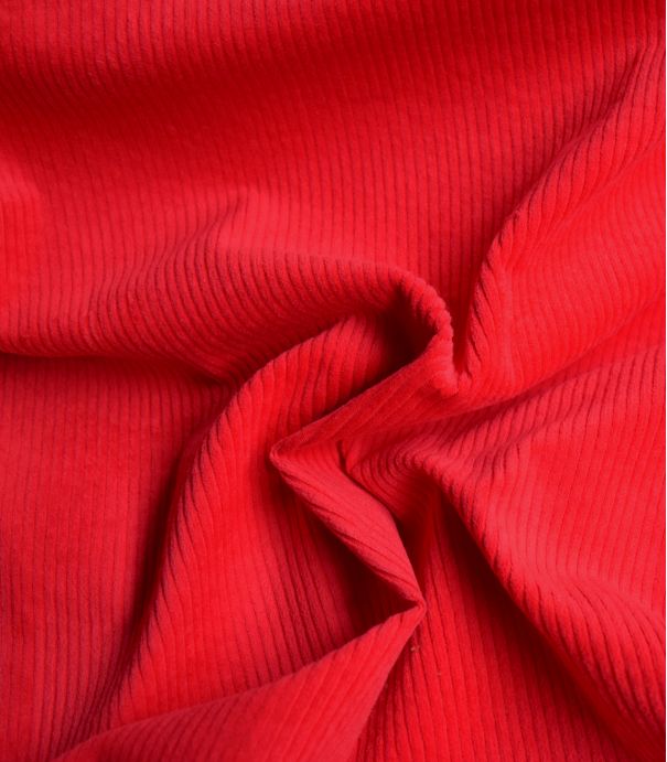 Tissu en velours côtelé élasthanne - Rouge