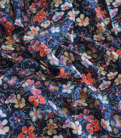 Tissu viscose Meli melo navy Tissu viscose Meli melo navy