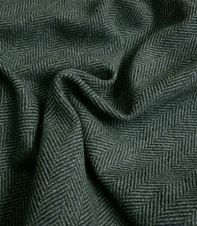 Tissu Lainage - Chevron chiné Vert Tissu Lainage - Chevron chiné Vert