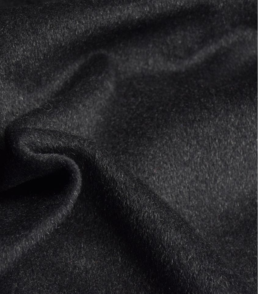 Tissu Lainage - Poilu noir