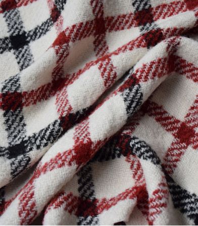 Tissu Lainage - Cheks Red black Tissu Lainage - Cheks Red black