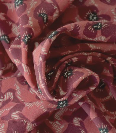 Tissu viscose Coquelicot blossom Tissu viscose Coquelicot blossom