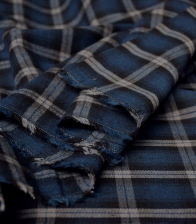 Tissu Katia - Flanelle carreaux Blue & Black Tissu Katia - Flanelle carreaux Blue & Black