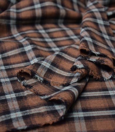 Tissu Katia - Flanelle carreaux Rust & Graphite Tissu Katia - Flanelle carreaux Rust & Graphite