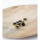 Boutons Charcoal - cerclé or