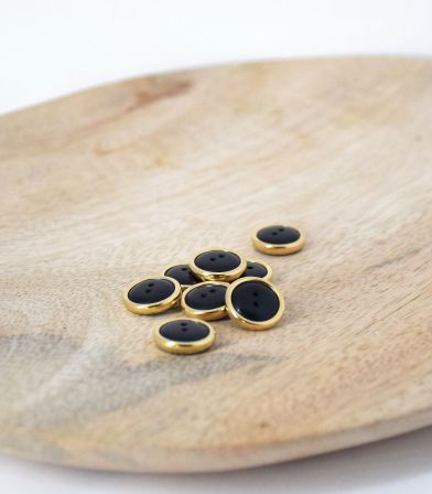 Boutons Charcoal - cerclé or Boutons Charcoal - cerclé or