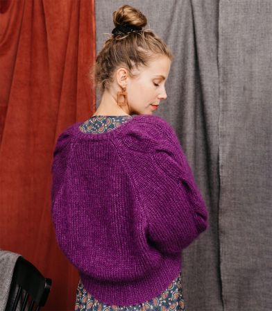 Box tricot - Mon gilet Chouquette - Violet Box tricot - Mon gilet Chouquette - Violet