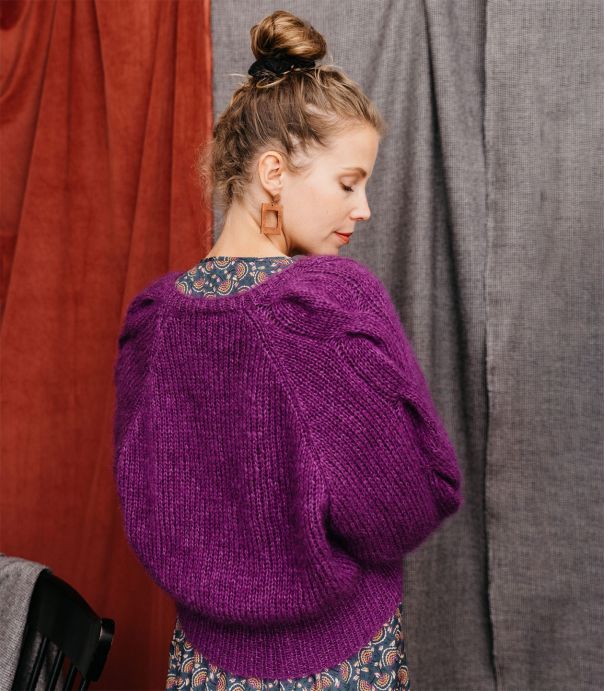Box tricot - Mon gilet Chouquette - Violet Box tricot - Mon gilet Chouquette - Violet