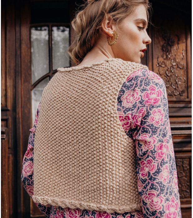 Gilet court sales sans manche femme