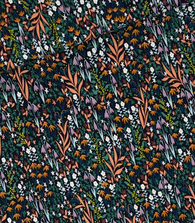 Tissu gabardine Tiny flowers - Noir Tissu gabardine Tiny flowers - Noir