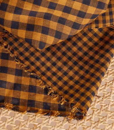Tissu Vichy Night - Night Ochre Tissu Vichy Night - Night Ochre