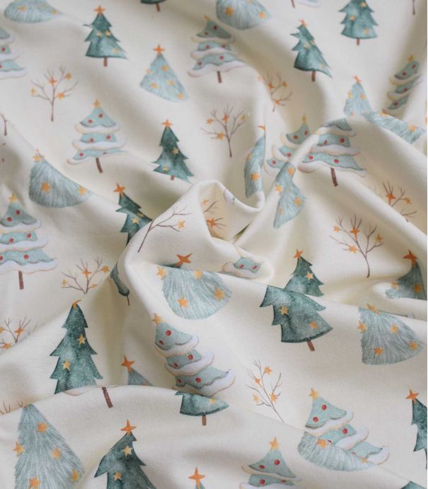 Tissu french terry imprimé - Little Christmas trees Tissu french terry imprimé - Little Christmas trees