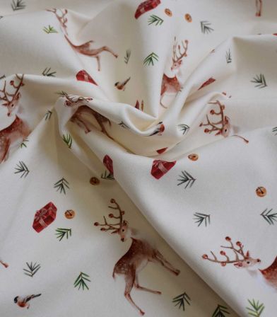 Tissu french terry imprimé - Christmas Deer
