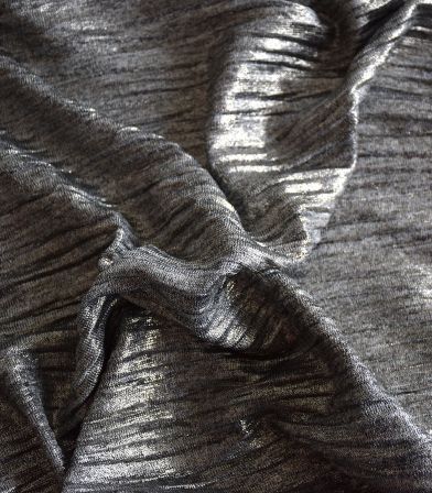Tissu Jersey crinkle - lamé Argenté