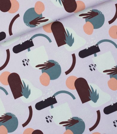 Tissu French terry - Abstrarium - Lavender blue Tissu French terry - Abstrarium - Lavender blue