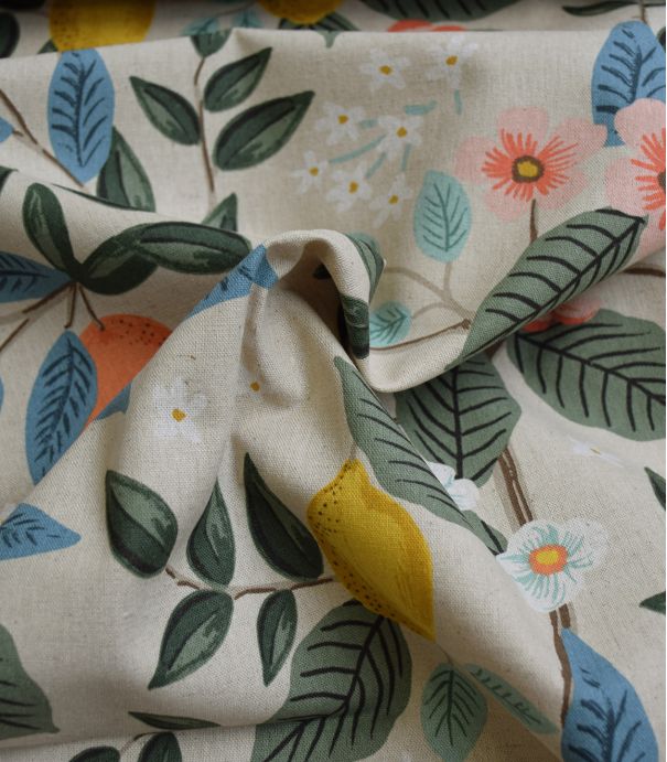 Tissu Canvas Bramble Citrus Grove - Natural