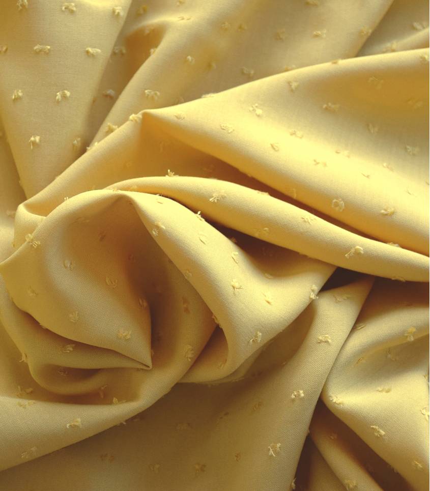 Tissu viscose Plumetis- Ocre jaune