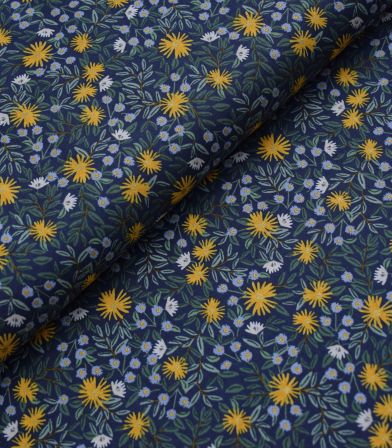 Tissu coton - Daisy fields Metallic - Navy Tissu coton - Daisy fields Metallic - Navy