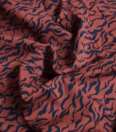 Tissu viscose élasthanne - Zebra dash chesnut Tissu viscose élasthanne - Zebra dash chesnut