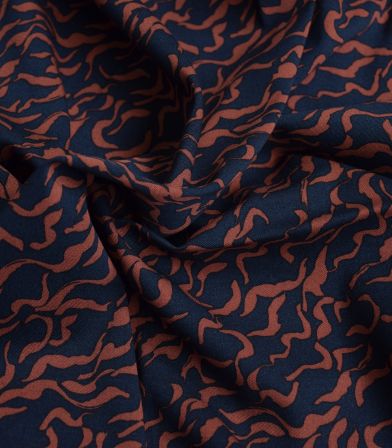 Tissu viscose élasthanne - Zebra dash marine Tissu viscose élasthanne - Zebra dash marine