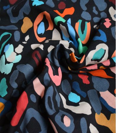 Tissu jersey Color stains - Black