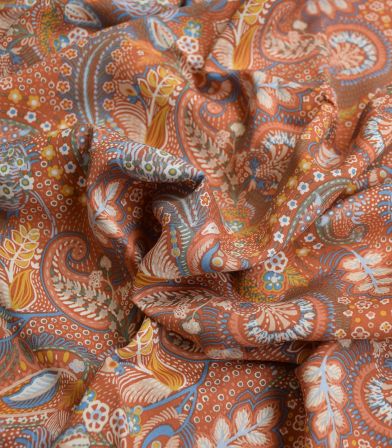 Tissu viscose Indie palm - Cuivre Tissu viscose Indie palm - Cuivre