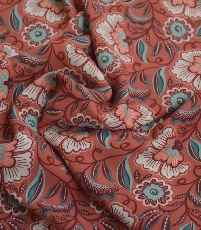 Tissu viscose Amarante - cuivre Tissu viscose Amarante - cuivre