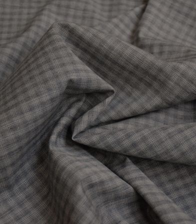 Tissu costume lainage fin - carreaux gris