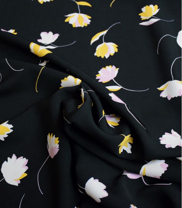 Tissu crêpe polyester - Tulipes Tissu crêpe polyester - Tulipes