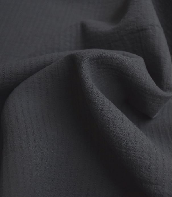 Tissu Coton brodé Twin - Anthracite Tissu Coton brodé Twin - Anthracite