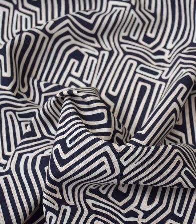 Tissu viscose Navy Graf map Tissu viscose Navy Graf map