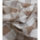 Tissu lin viscose grand carreaux - beige