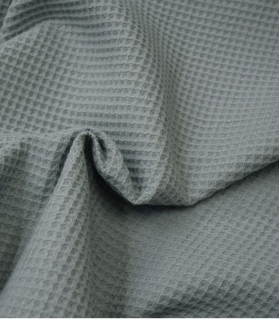 Tissu Nid d'abeille coton bio - Vert de gris Tissu Nid d'abeille coton bio - Vert de gris