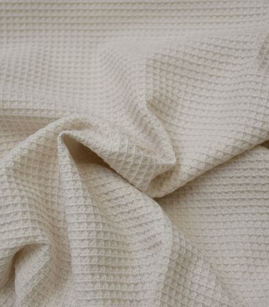Tissu Nid d'abeille coton bio - Sand Tissu Nid d'abeille coton bio - Sand