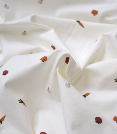 Tissu jersey imprimé Veggie - Blanc cassé