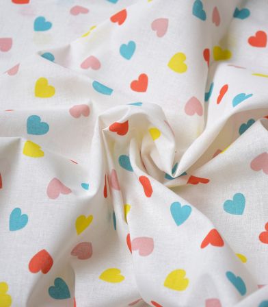 Tissu coton fin - Valentine Multico Tissu coton fin - Valentine Multico