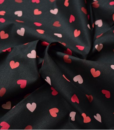 Tissu coton fin - Valentine Noir