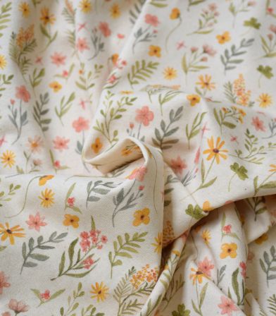 Tissu jersey imprimé - Fleurs séchées