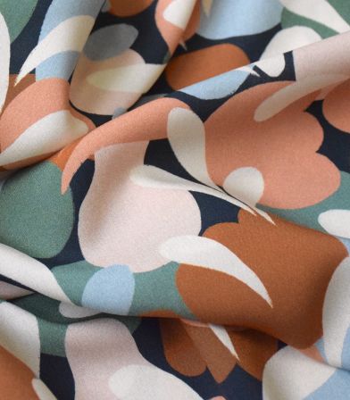 Tissu viscose Sonora Flowers - Carbon Tissu viscose Sonora Flowers - Carbon