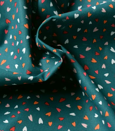 Tissu coton fin - Amour Vert