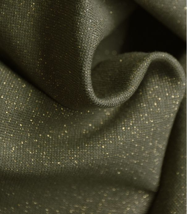 Bord-côtes fin lurex doré - Kaki