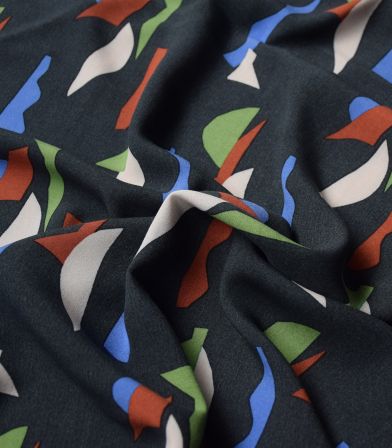 Tissu viscose Kuzee - Noir Tissu viscose Kuzee - Noir