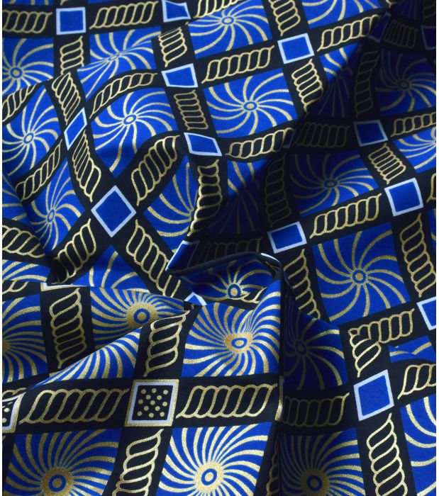 Tissu wax Diamond shiny blue