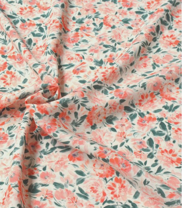 Tissu viscose - Rosae pêche
